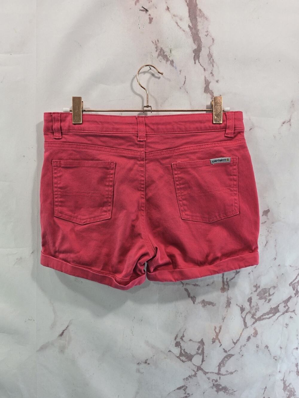 Carhartt Girls Shorts Size 14 Pink Denim Jean Cuffed 3 Inch